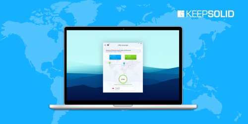 Minimalistic and intuitive interface of KeepSolid VPN Unlimited