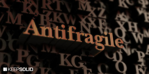 Antifragile - Wooden 3D rendered letters/message.