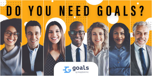 Collage of portraits of an ethnically diverse and mixed age group of focused business professionals who use a goal-oriented tool - Goals by KeepSolid