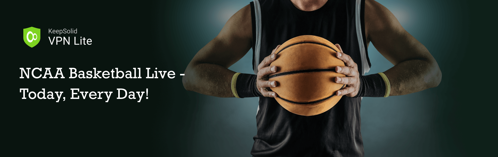 Watch NCAA Basketball Live. Basketball in a male hands, player in black with orange sport ball