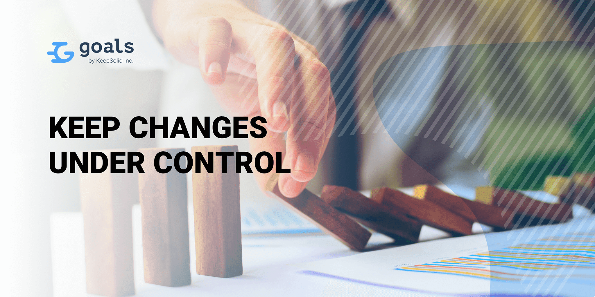 Business control concept symbolizing businessman that controls change management process