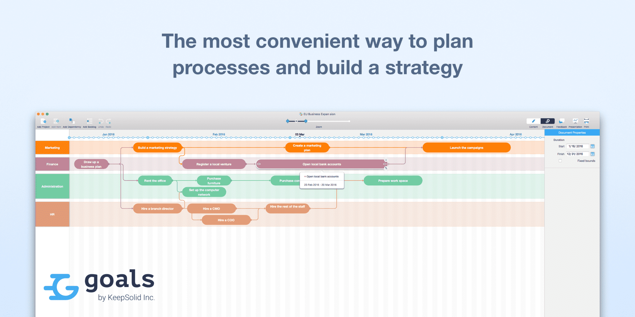 The most convenient way to plan processes