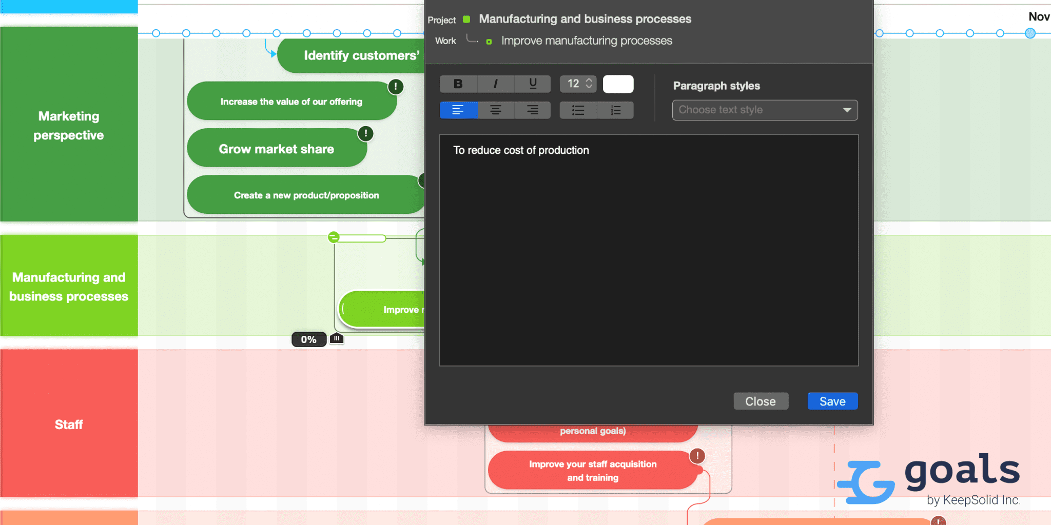Commenting on tasks in Roadmap Planner