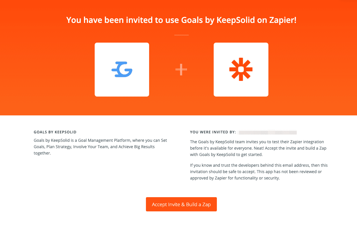 You've been invited to use Goals on Zapier