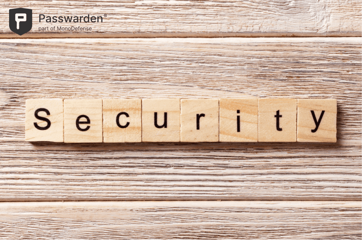 Security word written on wood block, concept of best password security