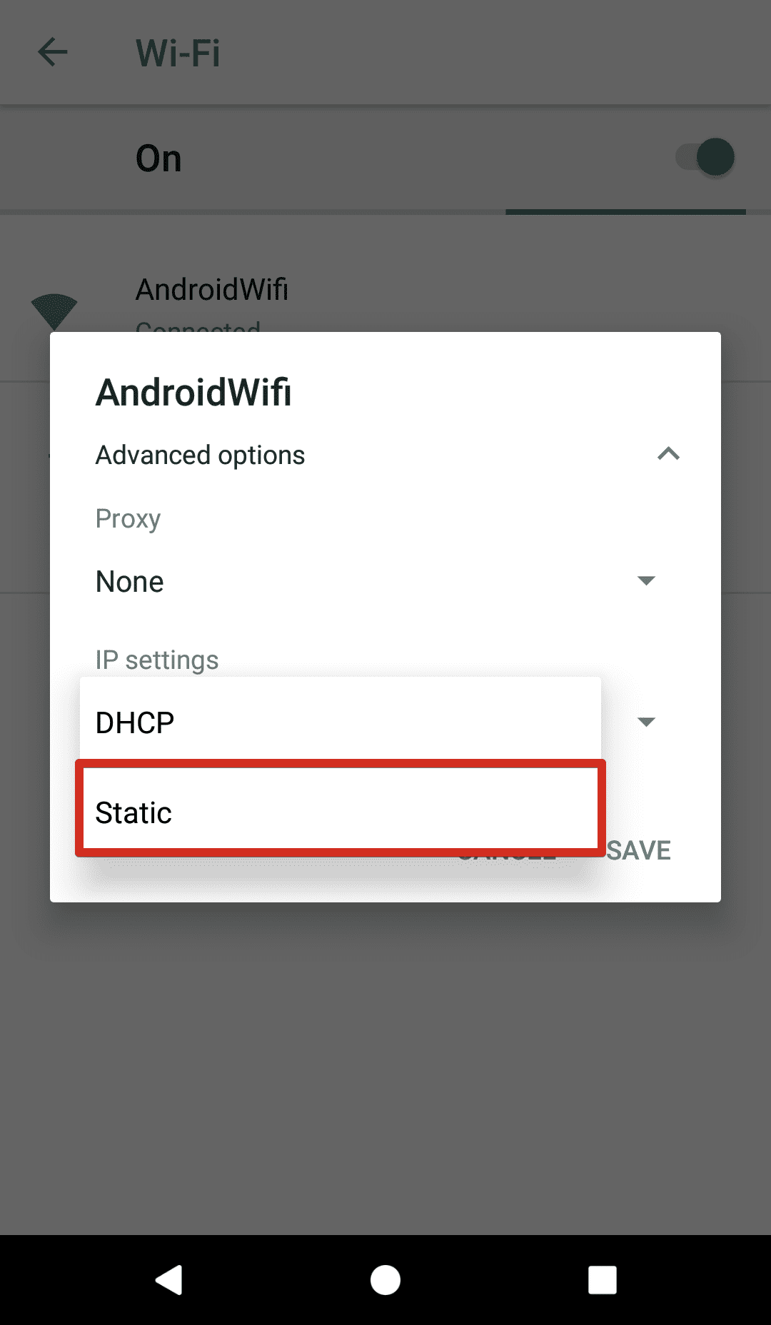 How to change DNS on Android 8 - go to WiFi > IP settings - choose static