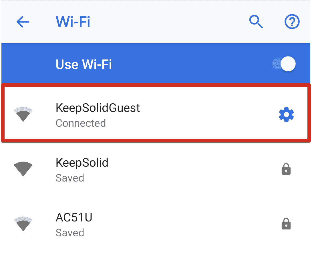 Change DNS on Android: select WiFi network