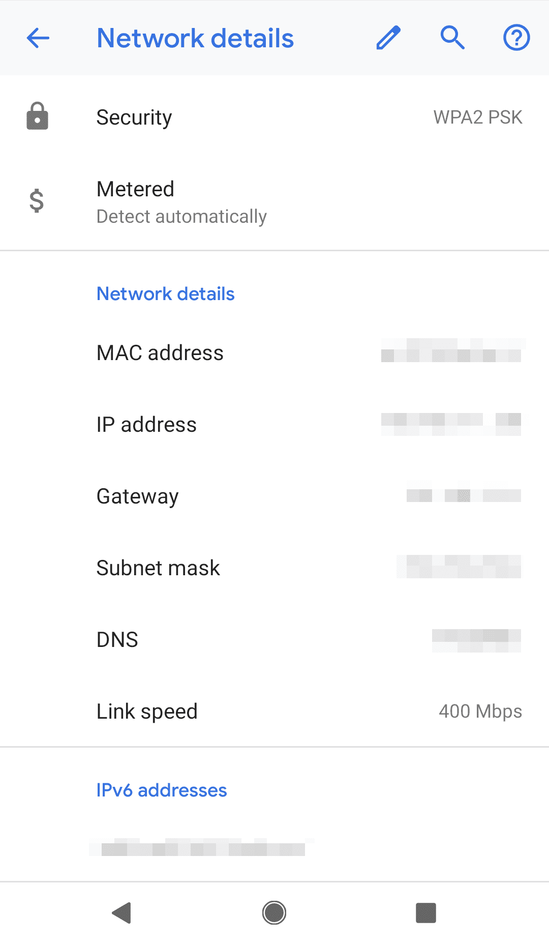 Change DNS on Android: save network details