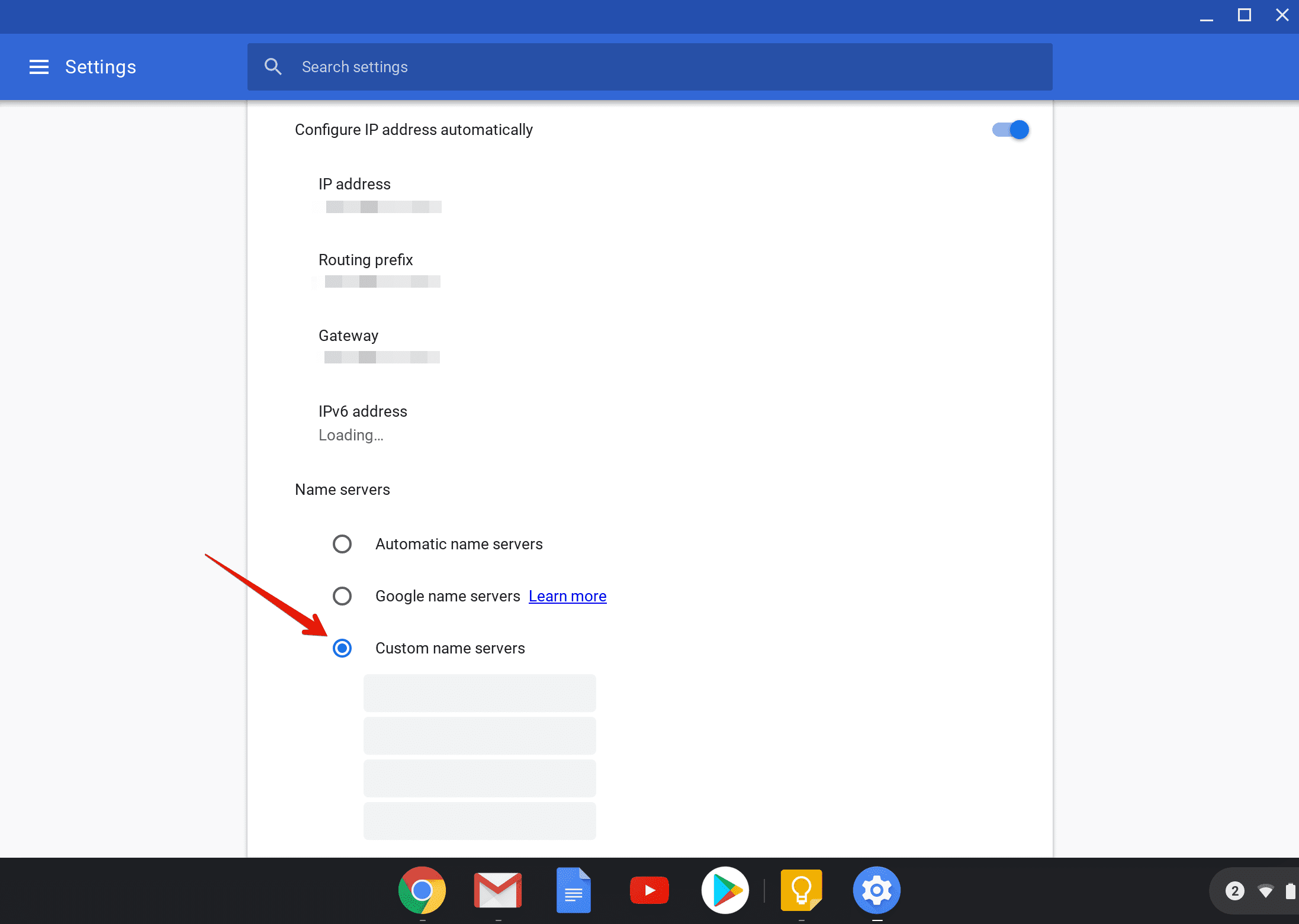 Change DNS settings on Chromebook with KeepSolid SmartDNS configurations