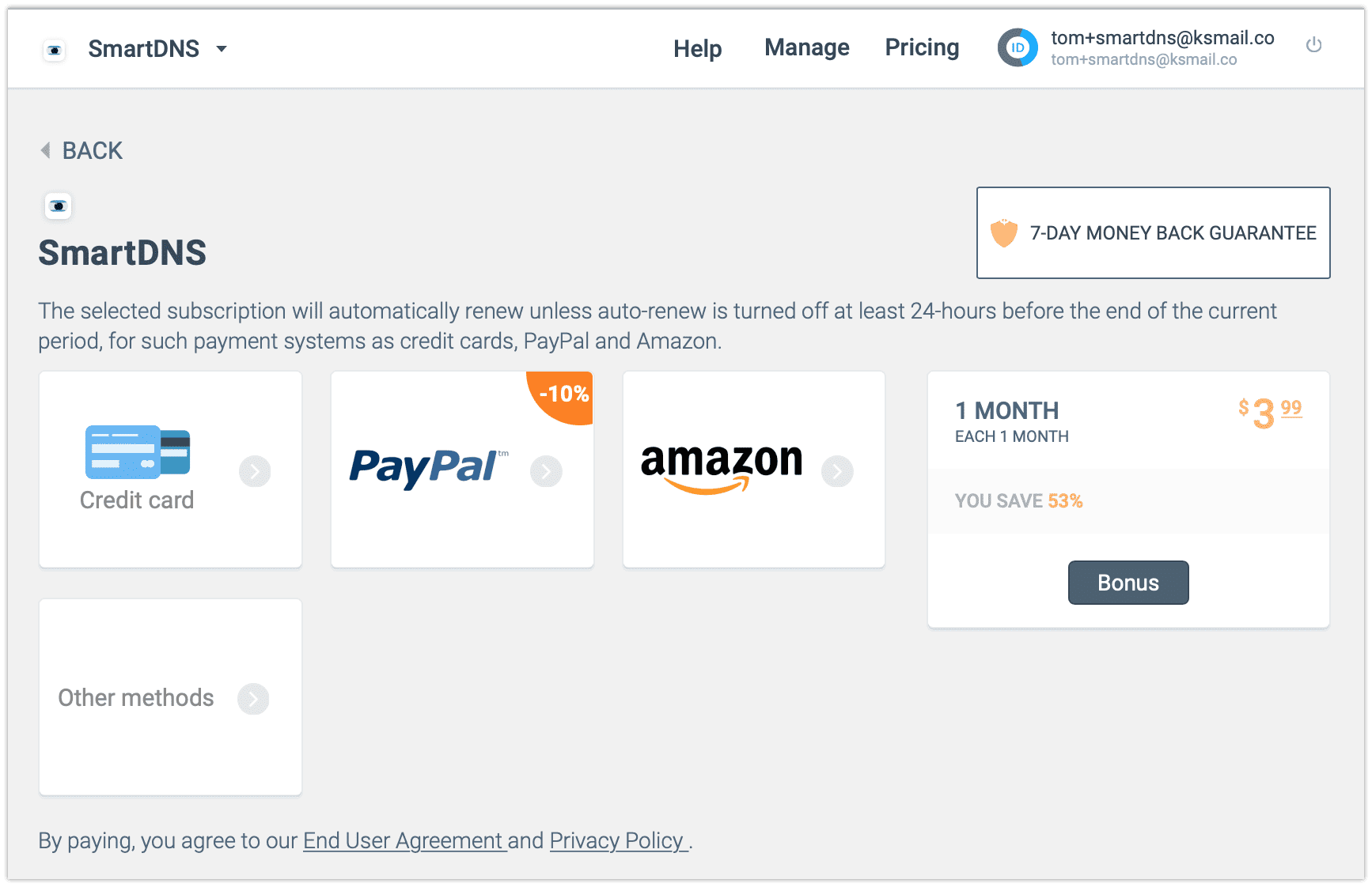 Select a payment method