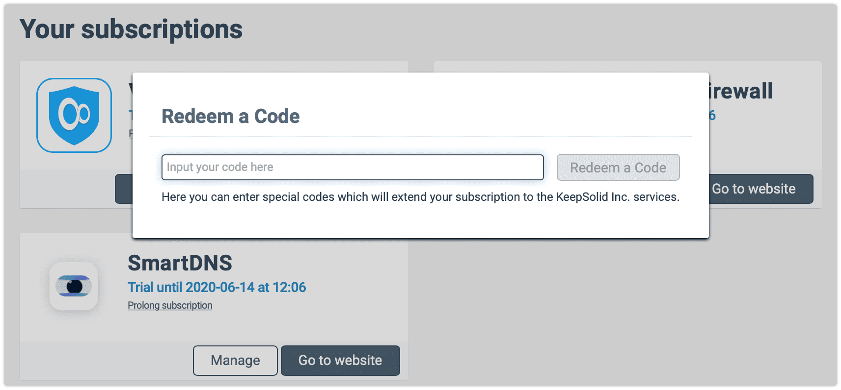 Input your code in the Redeem code field and click Redeem a code.