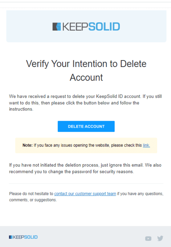 Delete Account Letter