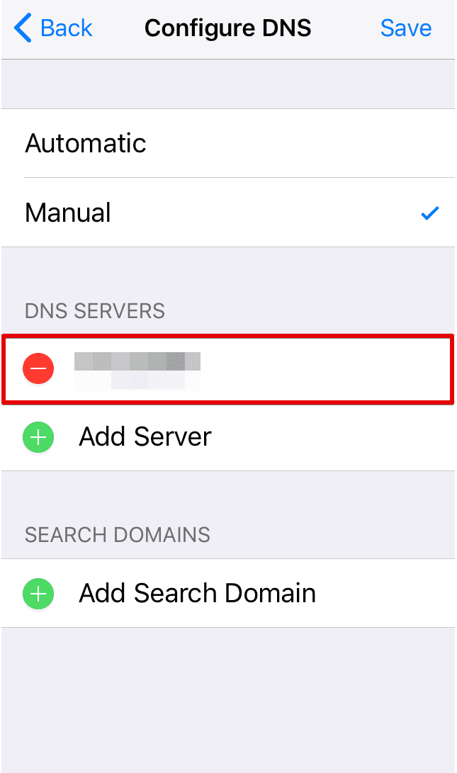 How to change DNS on iPhone - delete current DNS