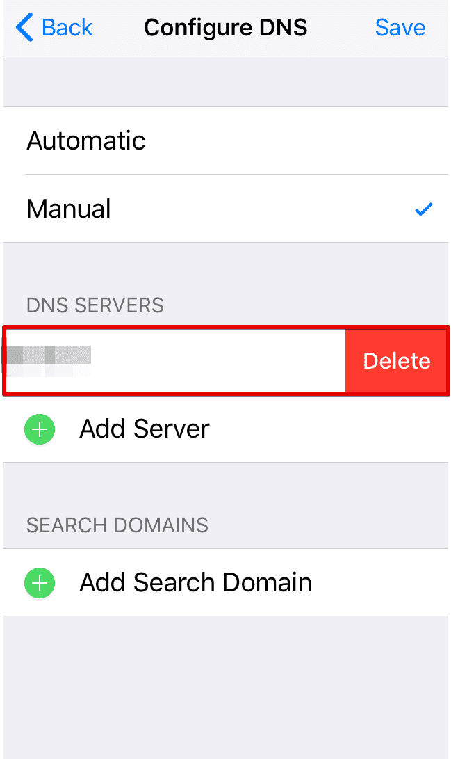 How to change DNS on iPhone - delete current DNS