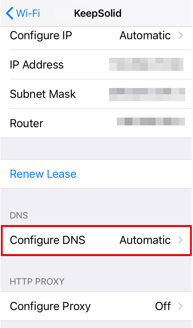 How to change DNS on iPhone using KeepSolid DNS settings